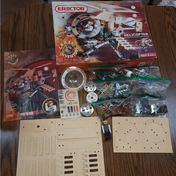 Erector 7650 Vintage Collectible Helicopter Toy Set - Picture 6 of 8